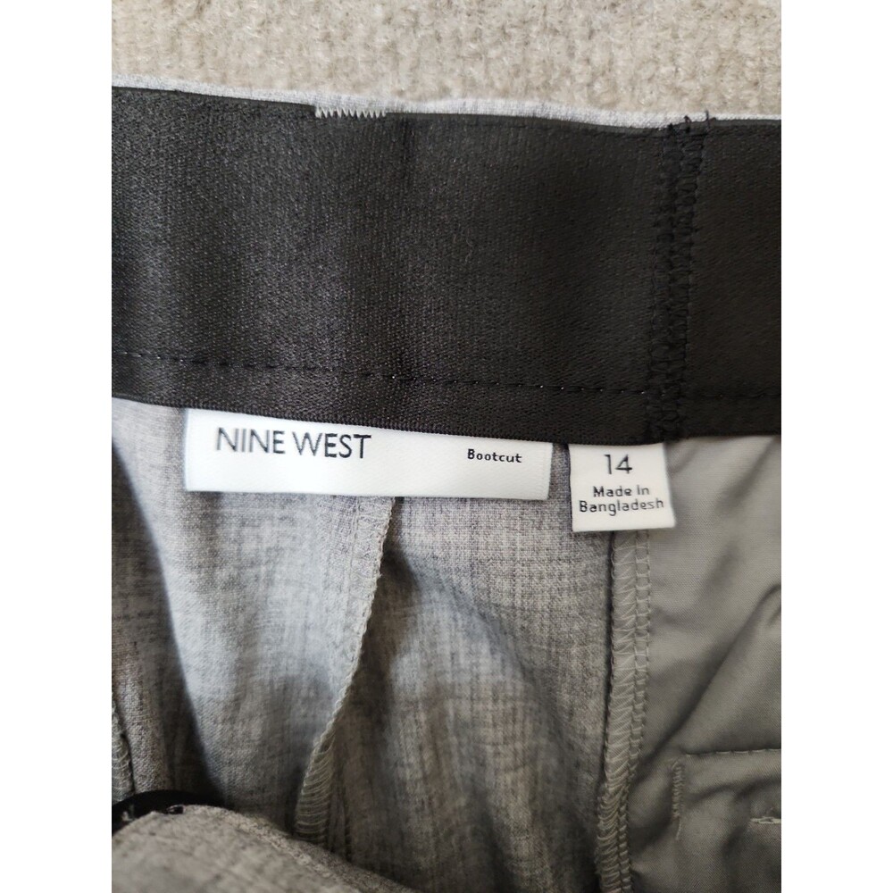 Nine West Mid Rise Barely Bootcut Dress Pants Womens 14 Gray Stretch NEW - Picture 8 of 10